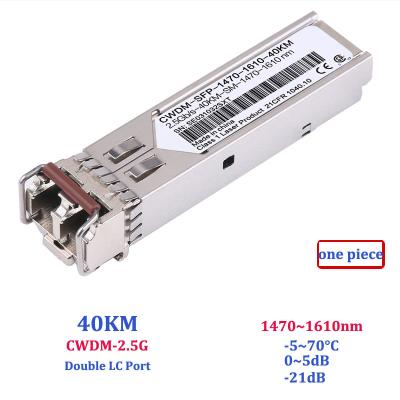 Émetteur-récepteur du gigabit 2,5 G SFP de CWDM, mode unitaire 1270NM-1610NM de module de SFP