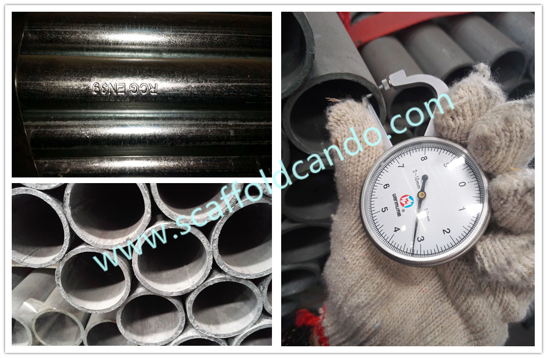 High quality Q235 HDG scaffolding steel pipe, galvanized painted black steel tubes for construction 48.3MMOD 6000MM