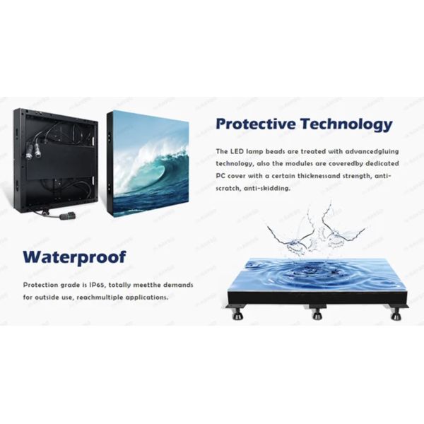 Indoor Outdoor P3.91 P4.81   P2.976 Full Color Interactive500*500mm  Led Dance Floor Display Screen