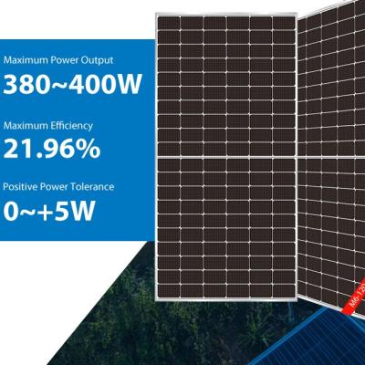 metade solar dos painéis 395w 166mm de 380w Huasun a mono cortou os painéis fotovoltaicos bifaciais de Hjt