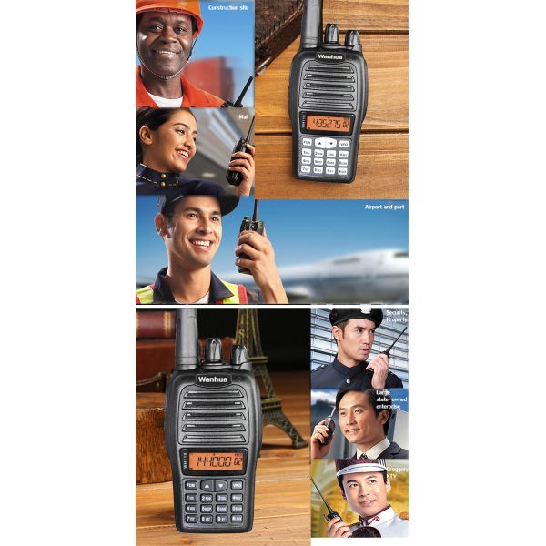 Wanhua WH118 Handheld Radio Walkie Talkie 2W Output Power Dual-band UHF VHF Long Range