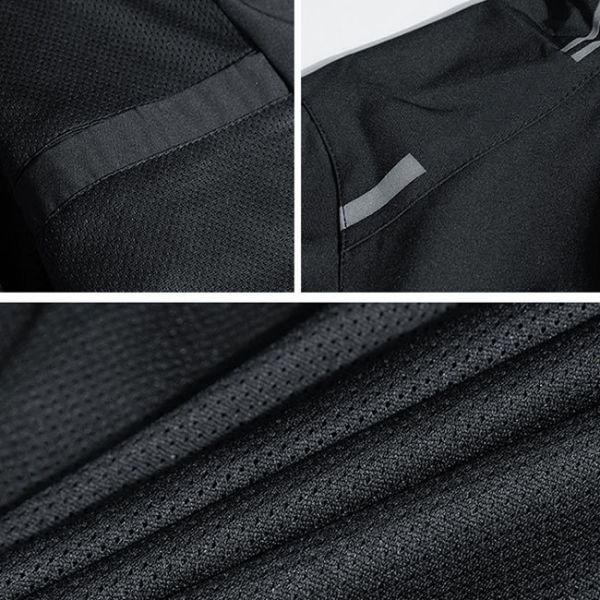 Windbreaker одежды Windproof крупноразмерных людей 100% хлопок черный с капюшоном