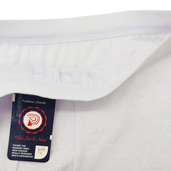 Men's Classical White Jacquard Fabric Boxers Briefs Comfortable Breathable Wholesale Underpants Men White Underwear
