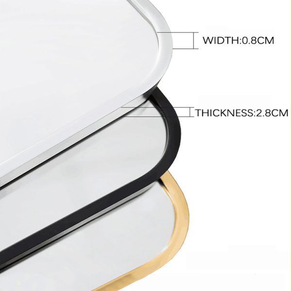 Wall Mounted Metal Frame Arch Bathroom Mirror Decorative Dressing Mirror For Bedroom