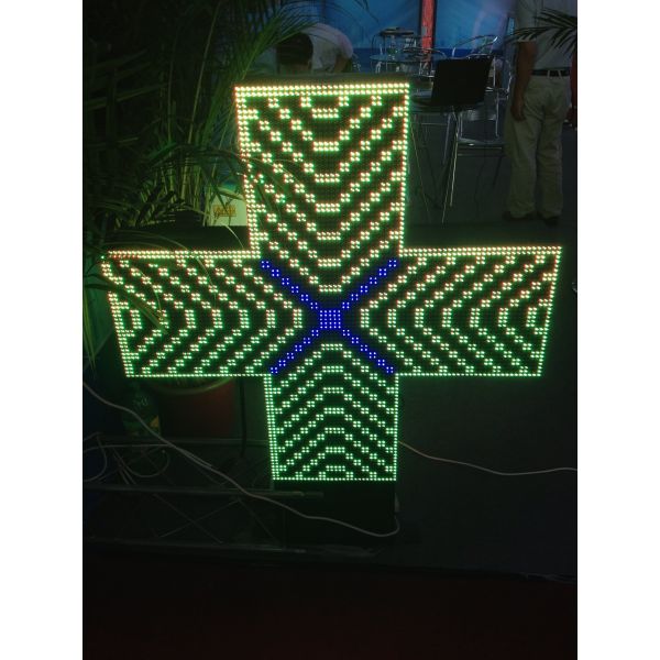 Pharmacy Cross P10 Scrolling LED Sign Dual Color IP65 , Advertising Custom Led Signs