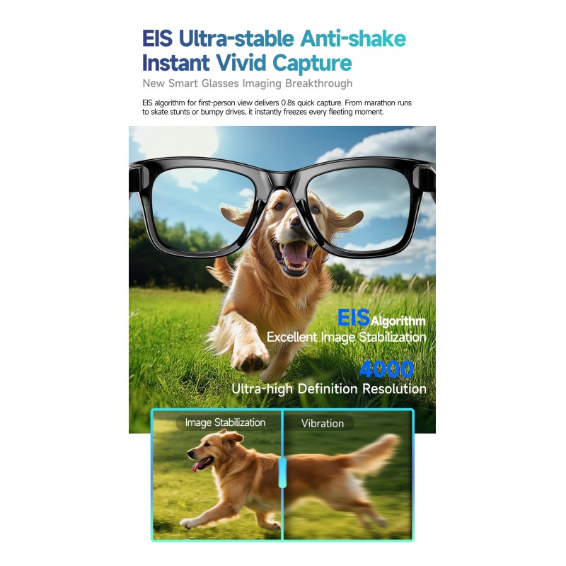 W610 IP54 Waterproof AI Translation Smart Glasses Voice App Control Music Player Blue-Light Photochromic Lenses Sun Protection