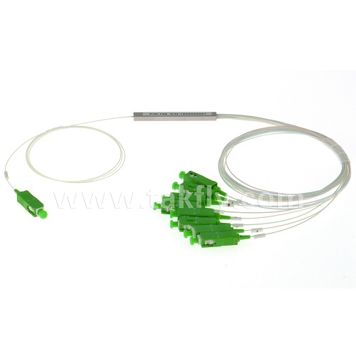 тип Splitter потери SC/APC G657A1 1x8 10.3dB стальной PLC оптического волокна (60*7*4mm) в FTTx