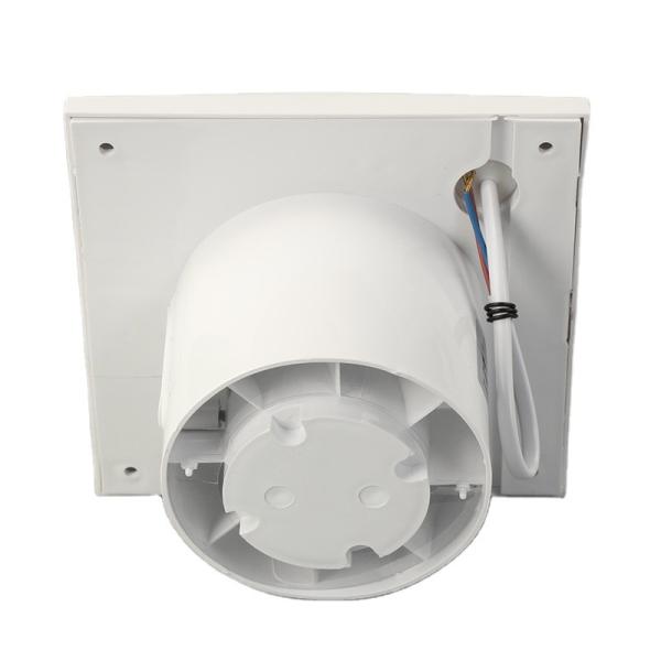 Ventilador de extração de ar axial montado na parede do banheiro em branco/preto