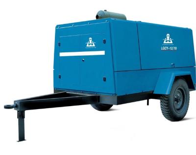 Lubricated LGCY-12/10 Kaishan Air Compressor / Portable Diesel Screw Air Compressor
