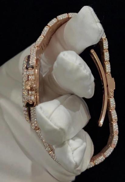 Steel Body Full Iced Out Moissanite Diamond Watch Wrist Watch Handmade