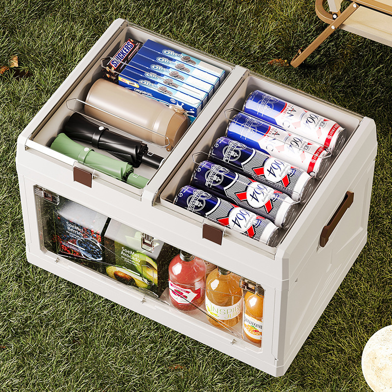 Large Capacity Outdoor Folding Storage Box Rectangle Shape Aluminum PP Box Creative Organizer for Camping Car Trunk