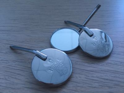 22mm Diameter Stainless Steel Dental Mirror , Dental Inspection Mirror Front Surface