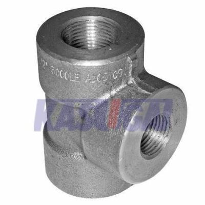 ASTM A182 F304 ASME B16.11 Tê Reto Rosqueado Forjado de Aço Inoxidável de Alta Pressão (THD)