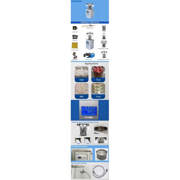 -80C Vertical Laboratory Lyophilizer 3kg Capacity Mini Freeze Dryer