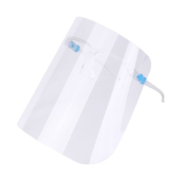 Haixin Full Coverage Anti-Fog Face Shield Clear Plastic with Glass Frame One Size Fits Most Medical Goggles for Glass Wearers
