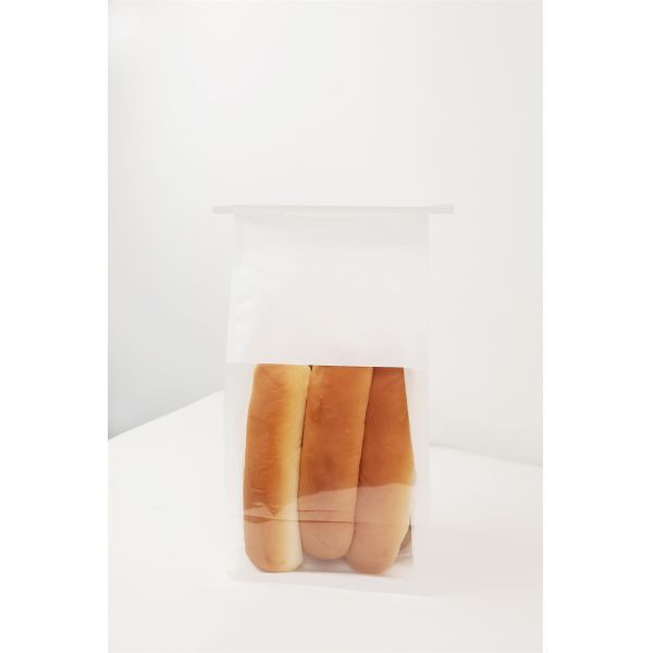 OEM ODM 50g Natural White Paper Bread Packaging Bags Moisture Proof