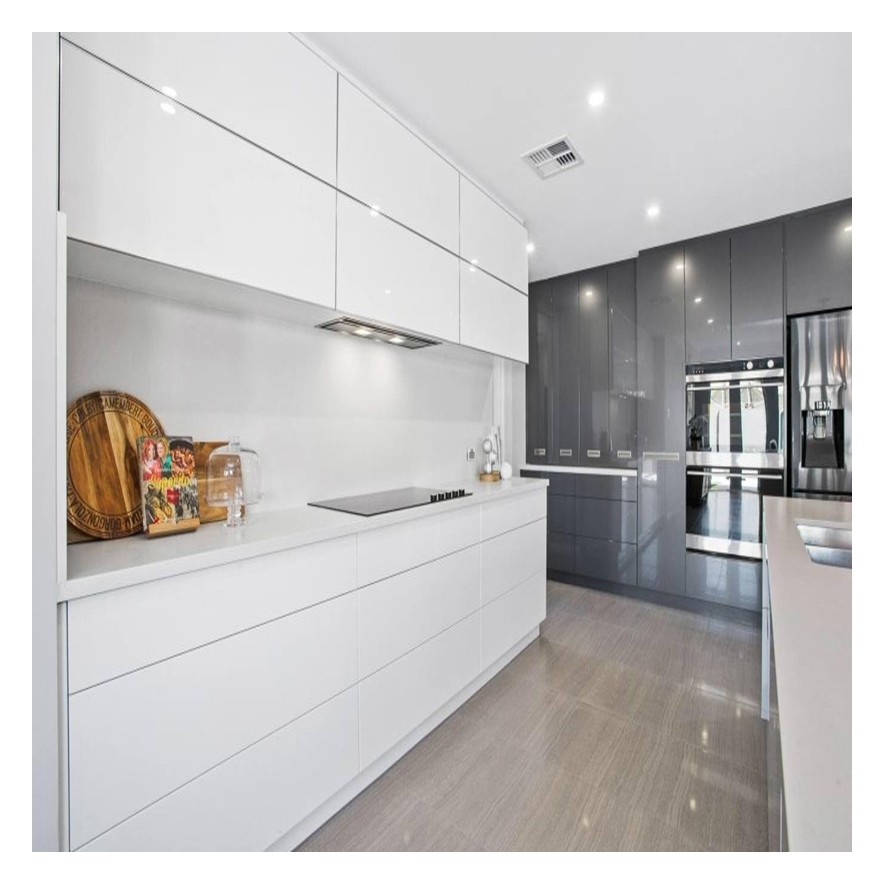 Modern Style High Gloss Lacquer Finish Kitchen Cabinets with Plywood Carcase Material