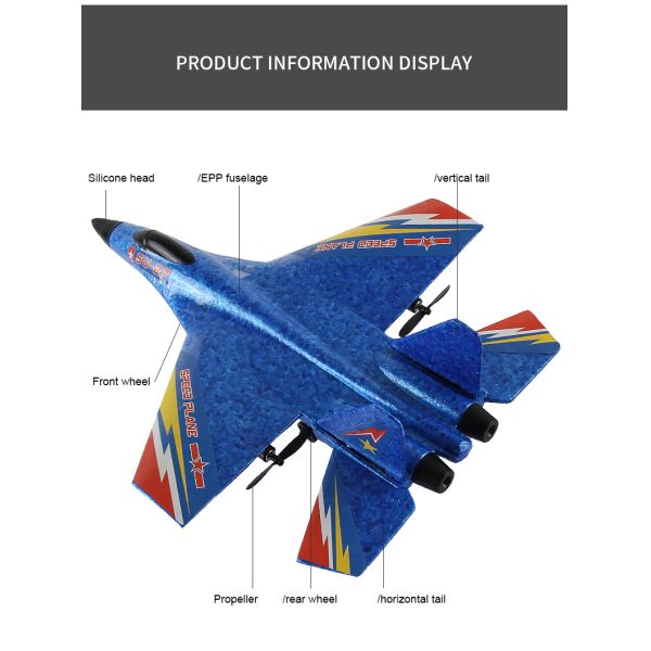 Remote Control Glider Toy for Children Electric AA Foam Airplane Flying Toy 100m Range