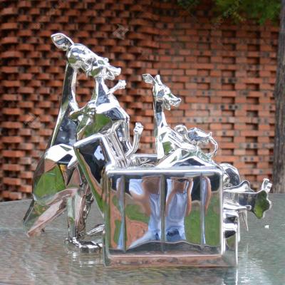 Sculpture décorative en acier inoxydable poli miroir