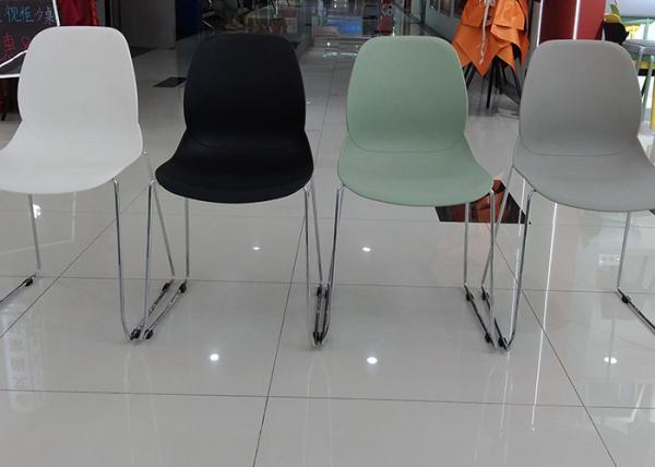 Gray Black Plastic Dining Chairs PP Polypropylene Stacking