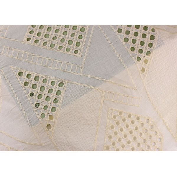 На всем вышитая ткань шнурка хлопка отверстии для платьев свадьбы с выдолбленным кругом