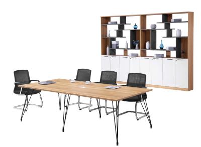 240cm Melamine Conference Table ,  Office Meeting Table With Six Metal Legs