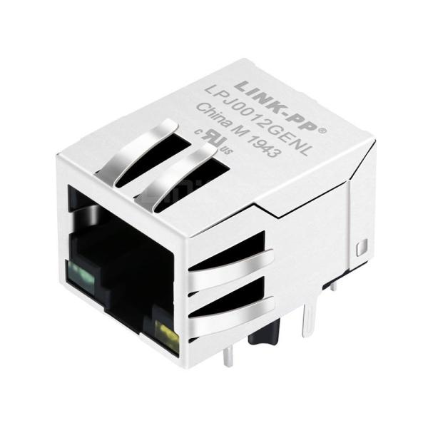 Amfenol LMJ1998824110DL1T39J Compativel LINK-PP LPJ0012GENL 10/100 Base-T Single Port 8P8C PCB Mount Integrado RJ45 Connector Tab Down Verde/Amarela LED
