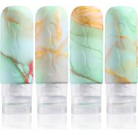 Couleur marbre bouteille de voyage en silicone douce ensemble anti-fuite 90 ml