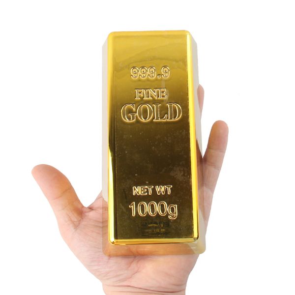 Fine Paper Weight Game Fancy Party Table Decor Plastic Gold Bullion Bar For Kids Toy Gift