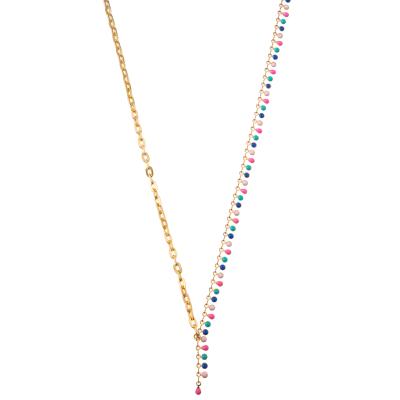 Multicolor Beaded 14K Gold-Plated Chain Link Gemstone/Pearl/Turquoise Pendant Necklace