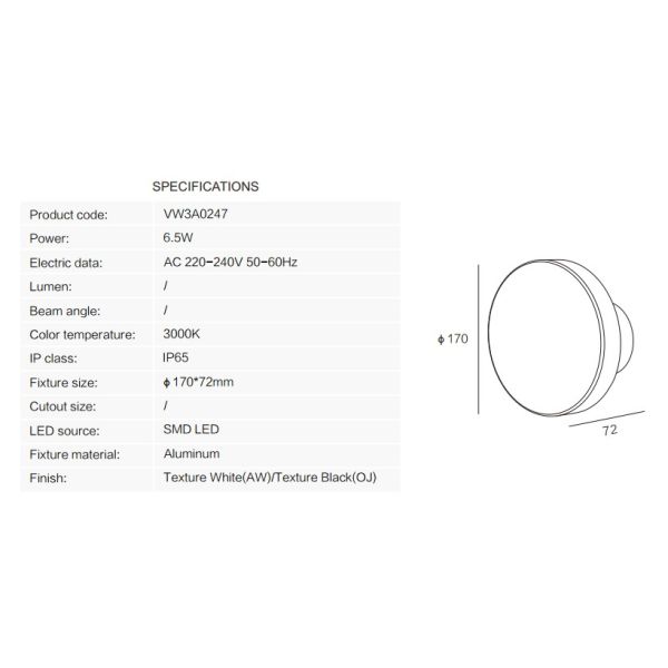 IP44 Modern Indoor IP44 LED Wall Lights , 6.5watt wall mounted led light