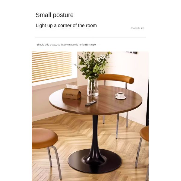 Living Room Coffee Table Household Small Round Table Coffee Table Tulip Design Durable Corner Table with Carbon Steel Frame