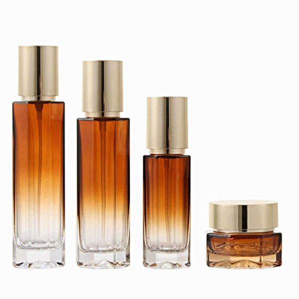 Plastic Pump Material Octagonal Glass Cosmetic Display Bottle Suitable Lotin Botte Transparent Design Perfect for Showcasing Fragrance Collections