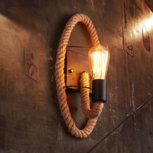 loft wall light Edison Bulb Aisle Stairs Bar Coffee Shop vintage  rope Wall lamp （WH-VR-12）