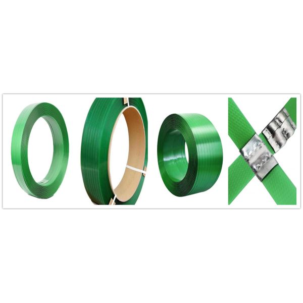 Green PET plastic strapping 16mm PET strapping high-speed PET bottle flake material strapping