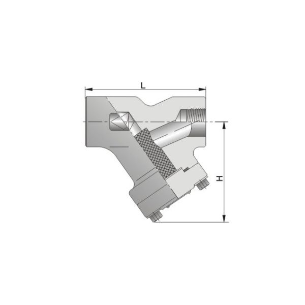 F316 BSPT Forged Y Strainer PN16 With Drain Plug DN32 SS316 Screwed Strainers