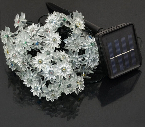 LED Lotus Solar String Lights for Holiday Decorations Color Changing Solar Garden Lights Holiday Decoration Light