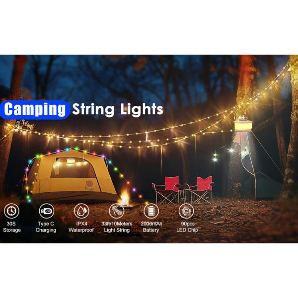 Onsite Metering Lighting Solutions Service Portable Multifunctional LED Camping Light Hanging Outdoor Tent Light for Campers