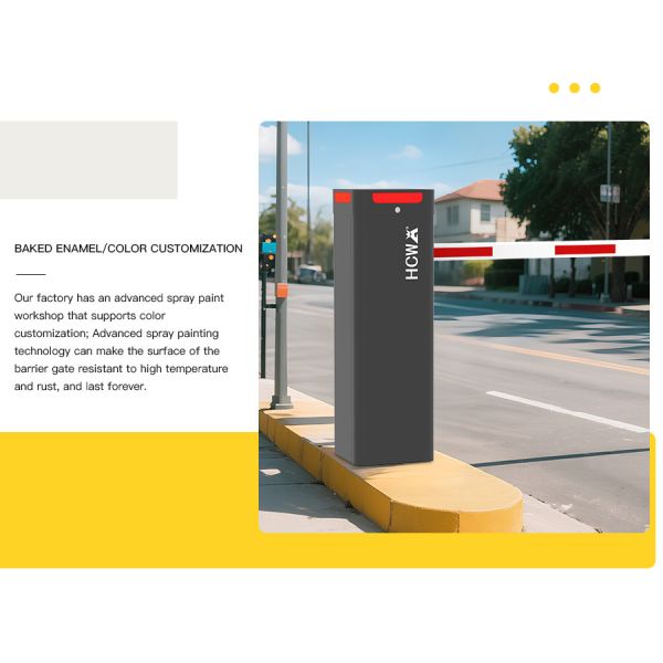 HCW ISO 9001/CE Certified Parking Barrier Gate with 340*340*1095mm Enclosure and Cold Rolled Steel Construction