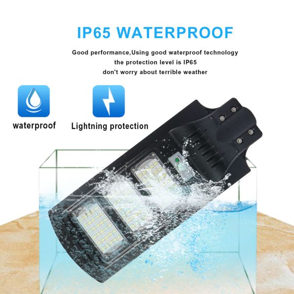 IP65 Внешняя высокая мощность Все в одном светодиодный солнечный уличный свет Алюминиевый прочный столб IK10 Защита с солнечной панелью