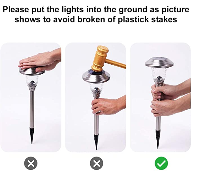 Modern 1.2V 16.5Inch Waterproof LED Solar Garden Lights