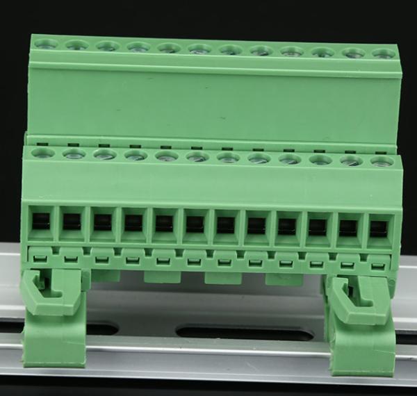 RD 2EDGUVK 5.08MM 2P-24P 300V 15A green color brass terminal block use in DIN rail