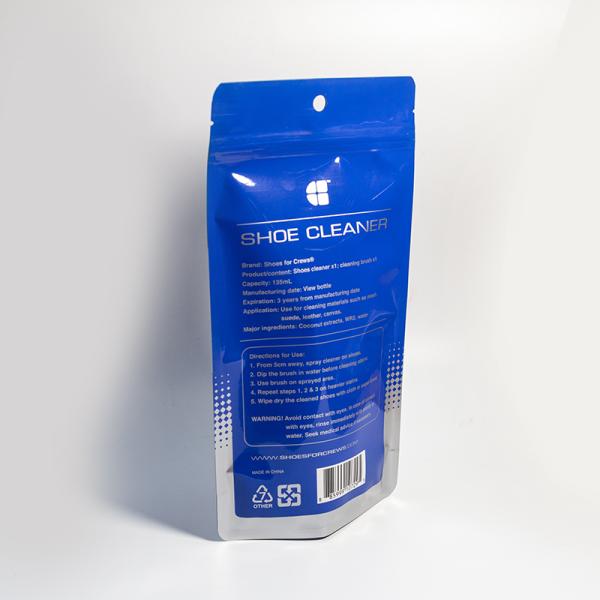Portable Stand Up Bags With Transparent Windows For Shoe Cleaner Packaging Featuring Versatile Functionality For Multi-Scene Use.