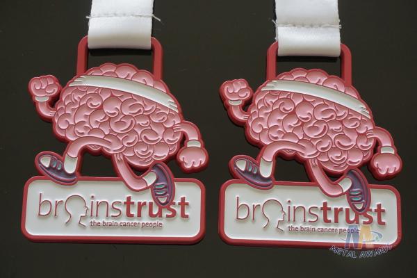Die Cast Brain Trust Custom Metal Medallions Spray Light Red Color