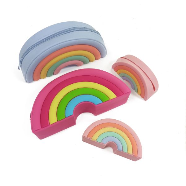 Радужная сумка с плечом, сумка с игрушками, сумка с сенсорными силиконами, сумка для девочек, карандаш для ручки, детские подарки.