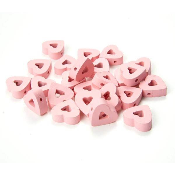 Europe Regional Feature Valentine Wooden Beads Open Heart Bohemian Vintage Wooden Bead Bracelet for DIY Women Girl Beads