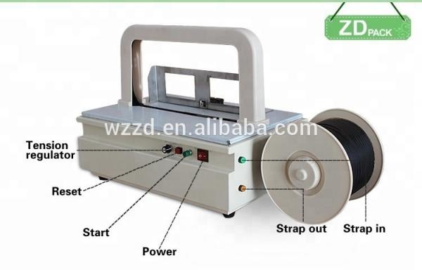 Mini Power Table Strapping Machine Semi Automatic Plastic Tray Table Top Banding Machine