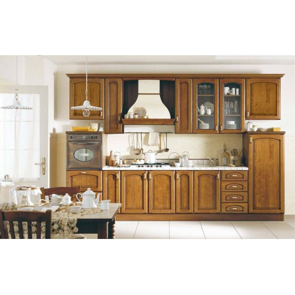 Italian Kitchen Furniture Design Featuring Solid Wooden Cabinet and Blum Hardware
