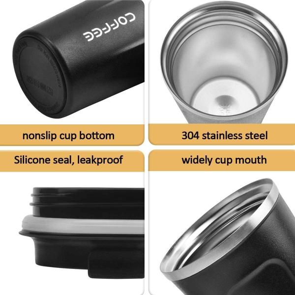 Customized Reusable Double Walled Insulated Mug Coffee Cups 510ml 380ml