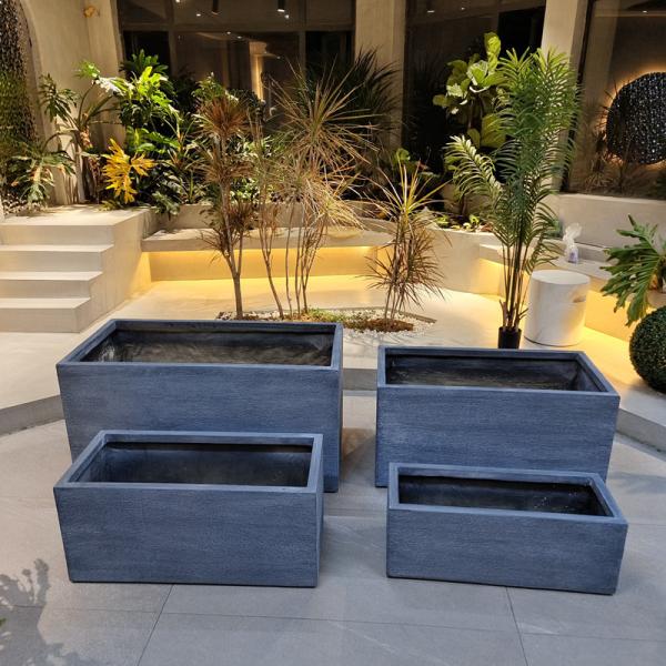 Modern Style Fiber Clay Planters Powder Coated Finishing
